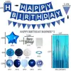 Pacote de Balões Coloridos para Festa de Aniversário Pompons de Papel Balões de Folha de Alumínio Estrela de Cinco Pontas Conjunto de Arranjo de Decoração