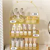 Caja organizadora de cosméticos, estante para tocador, lavabo de baño, encimera de baño, estante organizador para labiales y cuidado de la piel