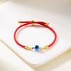 Pulsera Europea y Americana Transfronteriza Nueva Ojos Azules con Cuentas Pulsera Ajustable Tejida a Mano Ojos del Diablo Combinable