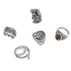 Joyería de Mano para Hombre de Venta Caliente Transfronteriza Europea y Americana Anillo Retro con Forma de Serpiente y Calavera Accesorios de Anillo de Apilamiento de Gama Alta Hip-Hop