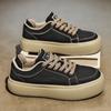 Zapatillas Casuales Negras de Invierno Versátiles para Hombre Suela Gruesa Diseño de Nicho Juvenil Cuero Genuino Zapatos Deportivos Loafers que Aumentan la Altura