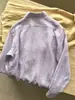 ¡Muy recomendable! Camisa morada de alta gama, adelgazante y elegante, para mujer, adecuada para otoño, para un estilo artístico y casual de oficina, con un tacto relajado y mangas largas.