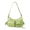 Bolso Axila Personalizado Estilo Coreano Estilo Motociclista para Mujer, Nuevo Primavera 2026 Textura Retro Versátil Bolso de Hombro y Cruzado