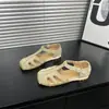 Sandalias Romanas Cerradas de Moda y Elegantes para Mujer, Novedad Verano 2026, Zapatos Tejidos Huecos de Jaula de Cerdo con Suela Suave