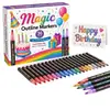 Nuevo juego de 60 colores de bolígrafo de contorno de doble línea, bolígrafo plateado para diario DIY, bolígrafo marcador brillante, bolígrafo resaltador metálico