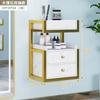Gabinete de Herramientas Especializado para Barbería y Salón, Gabinete de Pared, Estante de Almacenamiento, Estación con Espejo de Pared, Gabinete de Almacenamiento para Salón de Peluquería, Diseño Moderno y Sencillo
