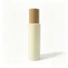 Botella beige de hombro plano 100ml botella loción tónica material de empaque de cuidado de la piel de alta gama botella vacía a prueba de fugas en stock al por mayor
