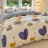 Juego de cama de cuatro piezas cuidadosamente seleccionado, Dormitorio individual para estudiantes, Juego de tres piezas de estilo fresco, Ropa de cama de dibujos animados para invierno