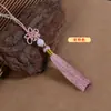 Borla de Fio de Jade com Contas, Marcador de Livro Pulseira Tecida à Mão, Borla de Nó Chinês, Pen Drive USB, Pingente de Borla de Contas de Jade para Roupa