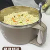 Tazón de Fideos Instantáneos Estudiante de Dormitorio Con Tapa Acero Inoxidable Japonés Aislado Gran Capacidad Cantina Sirviendo Conveniente Artefacto para Escurrir Fideos