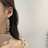 Pendientes de borlas de perlas de moda con aguja de plata S925 para mujer, aretes delgados de Internet rojos, aretes de circonita de doble uso de Super Fairy