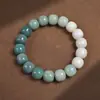 Pulsera Bodhi Tradicional Multigemas Naturales Color Humo para Estudiantes Mujeres, Cuentas Suaves de Semilla de Bodhi para Envolver el Dedo, Cuentas de Oración de Raíz de Bodhi