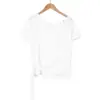 Camiseta Corta de un Hombro Suave y Linda Estilo Coreano Huang Zheng para Mujer Verano 2026 Nuevo Estilo Top Versátil de Manga Corta con Lazo en la Cintura