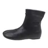 Botas Martin femininas estilosas, novo modelo 2026, botas curtas femininas com aumento interno de altura, bico dividido, sola plana, botas estilo western retrô com bico redondo