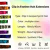 Extensiones de cabello de una sola pieza sin costuras con estampado de leopardo transfronterizas, mechones de cabello de colores, reflejos, tinte para colgar en la oreja, mechones de cabello de colores invisibles sin costuras al por mayor