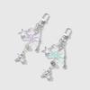 Nuevo Y2K Exquisito Accesible Lujo Alto Valor Estrella Plateada Arcilla Suave Bola de Diamante Ángel Colgante Llavero DIY Colgante para Bolso