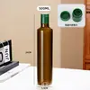 Nueva botella de vidrio ámbar de 500 ml tipo prensa para aceite de oliva, aceite de nuez, aceite de perilla, botella de vidrio vacía para dispensar