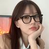 Chiai Nuevo Estilo Coreano Marco Negro GM Gafas Antiazules Y2K Marco Grande Forma Cuadrada Cóncava Marco de Gafas Miópicas Liso