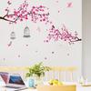Comércio exterior ramo de flor de pessegueiro gaiola de pássaro quarto infantil jardim de infância varanda decoração de casa adesivos de parede autoadesivo atacado transfronteiriço