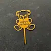 Pacote com 10 Unidades Direto da Fábrica Acrílico Feliz Aniversário Topper para Bolo Plug-in para Bolo Enfeites Decorativos para Bolo