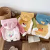 Ropa de Otoño e Invierno para Niños Chaquetas para Niños y Niñas, Bebé y Niños Chaqueta Gruesa de Forro Polar con Capucha de Dibujos Animados 3D y Bloques de Color