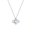 Colar olho de anjo prata esterlina s925 pedra da lua feminino moderno corrente de clavícula de alta qualidade corrente de suéter incrustada de diamantes que não desbota