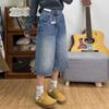 Shorts Jeans de Alta Costura Plus Size para Mulheres, Design Americano, Novo Estilo de Verão, Versão Estreita, Caimento Solto, Calça Cropped Vintage