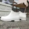 Zapatos de Lluvia de Moda para Exteriores Combinan con Todo para Hombres y Mujeres Pareja Impermeables Antideslizantes Resistentes al Desgaste Zapatos de Agua para Comprar Comida Pesca Camping Zapatos de Goma