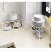 Prateleira de Armazenamento em Camadas para Escritório de Bancada para Potes, Pratos, Panelas de Arroz, Garrafas de Tempero, Prateleira Interna de Geladeira, Design Moderno e Simples