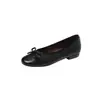 Becerro lavado con textura, lazo, otoño 2026, interior que aumenta altura, tacón bajo, punta redonda, para ir al trabajo, cuero genuino, boca poco profunda, zapatos de vestir sencillos, mujer