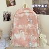 Mochila Feminina Estilo Coreano Estudante Universitário Estilo Mori All-match Vintage Tie-dyed Mochila de Lona Ins Estilo Japonês Mochila de Estudante do Ensino Médio