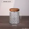 Pote de Vidro com Padrão Embossado Espesso Recipiente para Armazenamento de Cereais na Cozinha Estilo Corda de Cânhamo Garrafa para Armazenamento de Lanches Flores Chá Produtos Secos