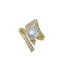 Acessórios DIY Anel de Pérola em Prata de Lei S925 Suporte Vazio Anel Exquisito Estilo Ocidental Anel Aberto 8-10mm