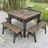 Mesa Quadrada Madeira Maciça Oito Imortais, Nova Mesa Redonda Estilo Chinês para Restaurante, Mesa Quadrada, Conjunto de Mesa e Cadeira para Uso Comercial e Doméstico