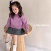 Colocação de outono e inverno imperdível! Moda Infantil 2025 Outono Novo Feminino Bebê Malha Plissada Saia Curta