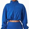 Europa y Estados Unidos INS Exterior Yoga Fitness Montañismo Diseño de cordón Corsé Holgado Casual Cremallera Sudadera Deportiva Chaqueta