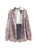 Camisa a cuadros para mujer primavera 2023 nueva versión coreana de abrigo protector solar retro con sabor a Hong Kong holgado abrigo de estilo extranjero muy hada