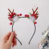 Diadema de Cuernos de Reno Navideño Pasador de Flor de Cuerno de Alce Dulce y Lindo Popular para Transmisión en Vivo Fotografía Accesorios para el Cabello Diadema Lazo