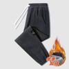 Inverno velo - forrado veludo cotelê masculino calças de moletom nova moda preta all-match cor sólida velo - forrado calças quentes