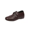 Zapatos Mocasines Bajos para Mujer, Primavera y Otoño, Punta Cuadrada, Nuevos Zapatos Planos de Cuero, Estilo Británico 2026, Zapatos Retro de Boca Profunda para Uso en Exteriores