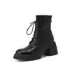 Versión de piel~ Botas estilo Martin de suela gruesa para mujer, estilo británico, nuevo modelo 2026, de tacón alto, botines muy estilosos con tacones gruesos, botas que estilizan