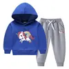 Traje de suéter con capucha de unicornio Otoño e Invierno Estilo Occidental Nuevo para Niños Medianos y Grandes Espeso Cálido Forrado de Polar Ropa de Invierno
