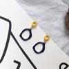 Aretes coreanos de personalidad geométrica irregular a juego de colores para mujer, pequeños y delgados, diseño comodín, temperamento, venta al por mayor 050