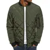 Chaqueta de color sólido para hombre de Amazon eBay europeo y americano, chaqueta acolchada de algodón con rombos, chaqueta acolchada de algodón pequeña para hombre, chaqueta acolchada de algodón cálida con cuello alto para hombre