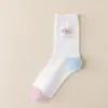 Calcetines Lindos para Mujer, Calcetines de Media Pantorrilla para Primavera y Verano, Calcetines Deportivos Lindos de Manzana de Moda, Populares Calcetines Finos de Algodón para Niñas