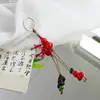 Pingente Pequeno de Cabacinha Cerâmica Estilo Antigo com Borla Chaveiro Requintado Pequeno Presente Criativo Chaveiro de Cerâmica Atacado