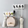 Gancho Criativo de Piano com Quatro Compartimentos para Atrás da Porta, Gancho sem Furo para Bolsas, Chapéus, Roupas, Banheiro, Cozinha Gancho Adesivo