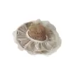 Sombrero de Sol de Paja con Encaje para Mujer con Ala Ancha, Sombrero de Verano Transpirable, Protección Solar de Rostro Completo, Sombrero de Playa, Moderno