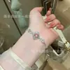 Venta al por mayor del fabricante Xiaohongshu Pulsera de Plata S925 Incrustada con Jade Natural de Espuma de Agua, Diseño de Lujo Ligero para Mujeres