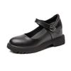 Flats de Boca Baja de Cuero Genuino para Mujer 2024 Primavera y Otoño Nuevos Retro Franceses Mary Jane Zapatos de Mujer de Suela Gruesa con Altura Aumentada Zapatos de Cuero Pequeños